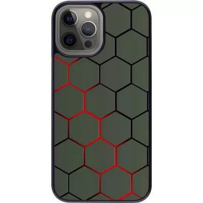 Coque iPhone 12 Pro Max - Geometric Line red