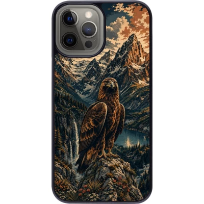 Coque iPhone 12 Pro Max - Linocut Aigle Royal