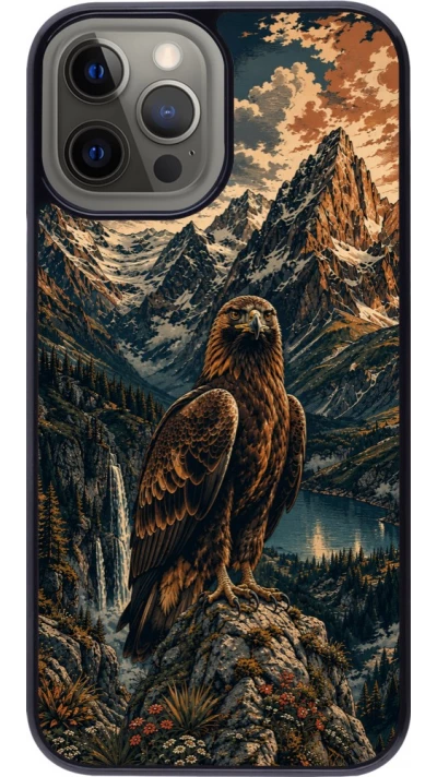 Coque iPhone 12 Pro Max - Linocut Aigle Royal