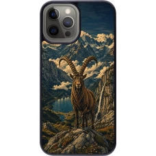iPhone 12 Pro Max Case Hülle - Linocut Steinbock