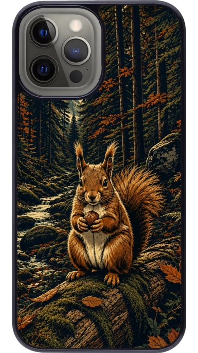 Coque iPhone 12 Pro Max - Linocut Ecureuil