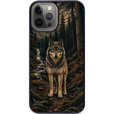 Coque iPhone 12 Pro Max - Linocut Loup