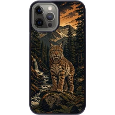 Coque iPhone 12 Pro Max - Linocut Lynx