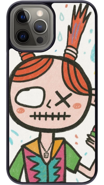 iPhone 12 Pro Max Case Hülle - Little Girl Sketch