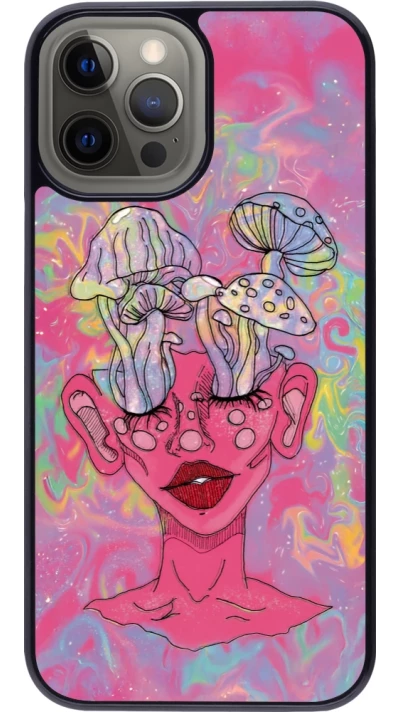 iPhone 12 Pro Max Case Hülle - Psychedelic pink mushroom