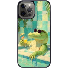 Coque iPhone 12 Pro Max - Crocodile in the swimming pool Summer 2026