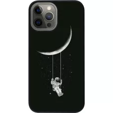 Coque iPhone 12 Pro Max - Silicone rigide noir Astro balançoire