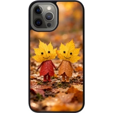 Coque iPhone 12 Pro Max - Silicone rigide noir Autumn 26 Couple of leaves