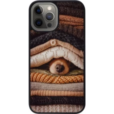 iPhone 12 Pro Max Case Hülle - Silikon schwarz Autumn 26 Dog under the covers