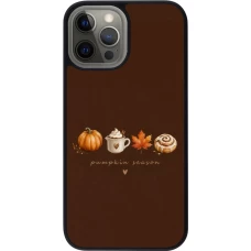 iPhone 12 Pro Max Case Hülle - Silikon schwarz Autumn 26 Pumpkin season