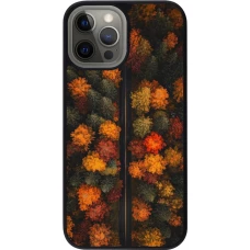 iPhone 12 Pro Max Case Hülle - Silikon schwarz Autumn 26 Road in autumn