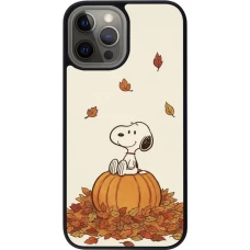 iPhone 12 Pro Max Case Hülle - Silikon schwarz Autumn 26 Snoopy autumn