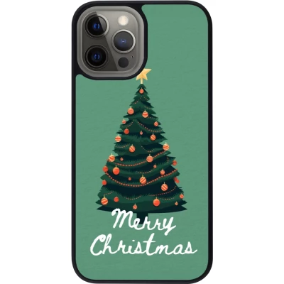 Coque iPhone 12 Pro Max - Silicone rigide noir Christmas 25 Xmas Tree