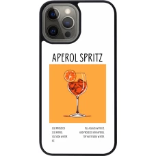 Coque iPhone 12 Pro Max - Silicone rigide noir Cocktail recette Aperol Spritz