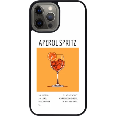 Coque iPhone 12 Pro Max - Silicone rigide noir Cocktail recette Aperol Spritz