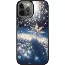 iPhone 12 Pro Max Case Hülle - Silikon schwarz Schneeflocke Solar Glanz