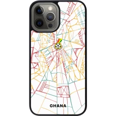 Coque iPhone 12 Pro Max - Silicone rigide noir Maillot de football Ghana 2026 personnalisable