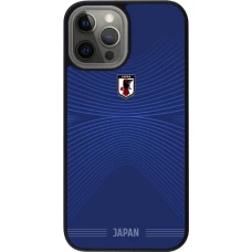 Coque iPhone 12 Pro Max - Silicone rigide noir Maillot de football Japon 2026 personnalisable