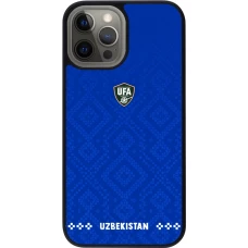 iPhone 12 Pro Max Case Hülle - Silikon schwarz Usbekistan 2026 personalisierbares Fussballtrikot