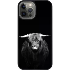 Coque iPhone 12 Pro Max - Silicone rigide noir Highland calf black