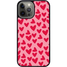 iPhone 12 Pro Max Case Hülle - Silikon schwarz Mom 2024 kleine Herzen