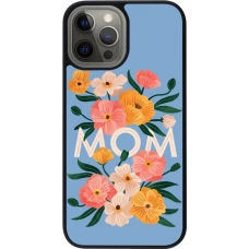 iPhone 12 Pro Max Case Hülle - Silikon schwarz Mom 2026 Flowers