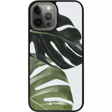 Coque iPhone 12 Pro Max - Silicone rigide noir Monstera Plant