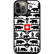 Coque iPhone 12 Pro Max - Silicone rigide noir Poya Suisse 3