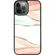 Coque iPhone 12 Pro Max - Silicone rigide noir Shimmering Orange