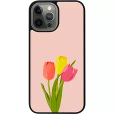 iPhone 12 Pro Max Case Hülle - Silikon schwarz Spring 23 tulip trio