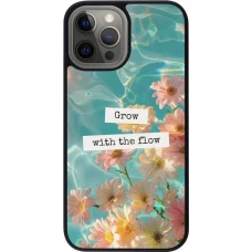 Coque iPhone 12 Pro Max - Silicone rigide noir Summer 2025 Grow with the flow