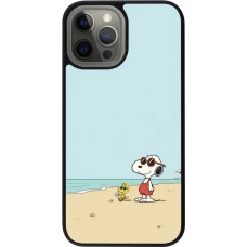iPhone 12 Pro Max Case Hülle - Silikon schwarz Snoopy on the beach Summer 2026