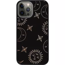 Coque iPhone 12 Pro Max - Silicone rigide noir Suns and Moons