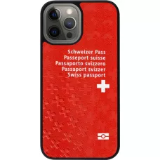 Coque iPhone 12 Pro Max - Silicone rigide noir Swiss Passport