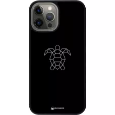 Hülle iPhone 12 Pro Max - Silikon schwarz Turtles lines on black