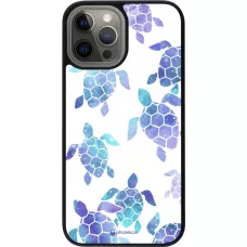 Hülle iPhone 12 Pro Max - Silikon schwarz Turtles pattern watercolor