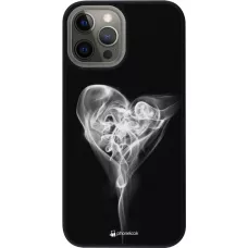 Coque iPhone 12 Pro Max - Silicone rigide noir Valentine 2022 Black Smoke