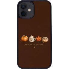 iPhone 12 mini Case Hülle - Silikon schwarz Autumn 26 Pumpkin season