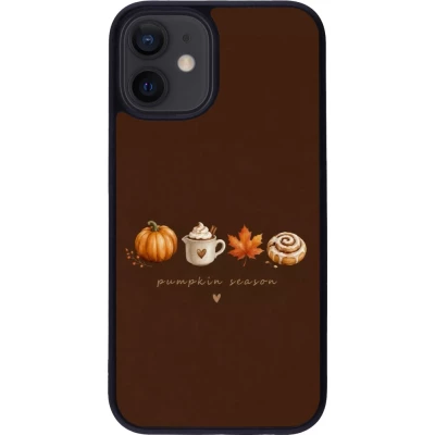 iPhone 12 mini Case Hülle - Silikon schwarz Autumn 26 Pumpkin season