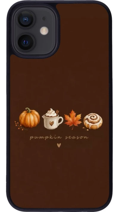 Coque iPhone 12 mini - Silicone rigide noir Autumn 26 Pumpkin season
