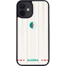 Coque iPhone 12 mini - Silicone rigide noir Maillot de football Algérie 2026 personnalisable