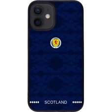 Coque iPhone 12 mini - Silicone rigide noir Maillot de football Ecosse 2026 personnalisable