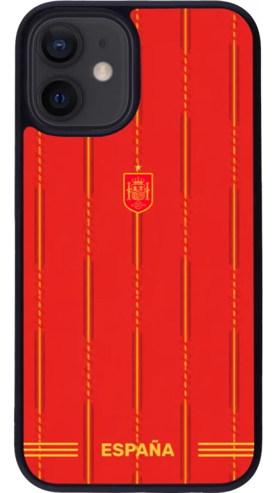 iPhone 12 mini Case Hülle - Silikon schwarz Spanien 2026 personalisierbares Fussballtrikot