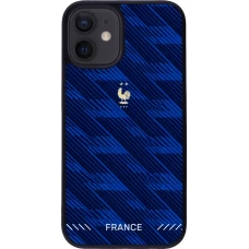 Coque iPhone 12 mini - Silicone rigide noir Maillot de football France 2026 personnalisable