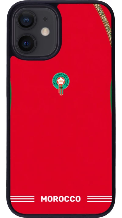 iPhone 12 mini Case Hülle - Silikon schwarz Marokko 2026 personalisierbares Fussballtrikot