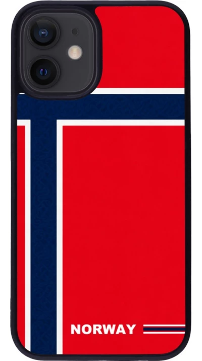iPhone 12 mini Case Hülle - Silikon schwarz Norwegen 2026 personalisierbares Fussballtrikot