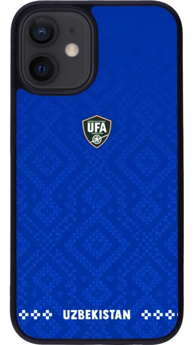 iPhone 12 mini Case Hülle - Silikon schwarz Usbekistan 2026 personalisierbares Fussballtrikot
