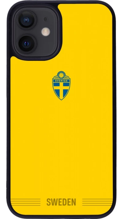 iPhone 12 mini Case Hülle - Silikon schwarz Schweden 2026 personalisierbares Fussballtrikot