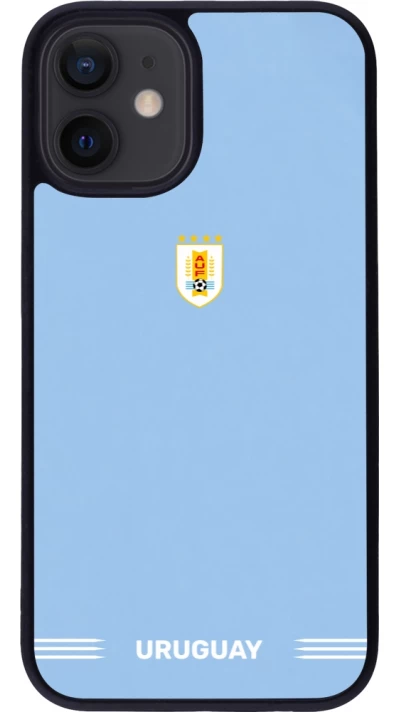 iPhone 12 mini Case Hülle - Silikon schwarz Uruguay 2026 personalisierbares Fussballtrikot