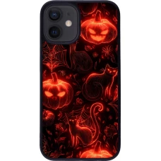 Coque iPhone 12 mini - Silicone rigide noir Halloween 2026 Pattern Halloween